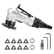 Mini Pneumatic Chamfering Tool with Replace Blades Inserts and Bearings, 45 Degree Air Chamfer Deburring Tool Silver