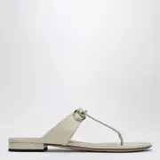 [GUCCI] Flip-flops with ivory leather clamp 37 IT White