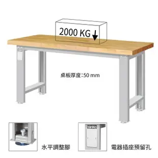 【天鋼 tanko】WA-67W 重量型工作桌 實木 寬180cm(多功能桌 書桌 電腦桌 辦公桌 工業風桌子 工作桌)