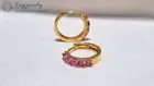Natural Ruby Huggie Earring 925 Sterling Silver Small Earring For Gift