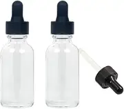 Clear Boston Round Glass Bottle, Divided Bottle (Transparent/ 120 Ml With Droppers/ 2 Pcs)