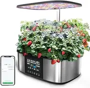 Smart Herb Garden Kit,Indoor Gardening System,21 Pods Hydroponics Growing System with 4.8in LCD Screen,36W LED Grow Lights, Height Adjustable, for Home, Kitchen, Vegetables