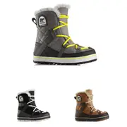 Womens Sorel Glacy Explorer Shortie Snow Waterproof Winter Hiking Boots Black UK 7