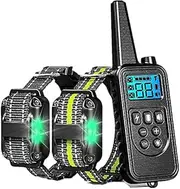 Flowish Dog Training Collar Waterproof Dog Collar Rechargeable Dog Neck Noise Vibration Light Mode, Adjustable Vibration Level from 0 to 99 (2Dog)