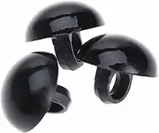 Dophee 100Pcs DIY Black Plastic Safety Eyes, 9mm Sewing Crafting Eyes Buttons, Type Mushroom Domed Round Buttons for Bear Doll Crochet Puppet Plush Stuffed Animals Making