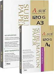 A-Sub Premium Ultra Fast Dry Sublimation Paper 120g A3 or A4 100 Sheets for Any Epson Sawgrass Ricoh EcoTank Cricut Sub Printer (A3 (297 x 420 mm) & A4 (210 x 297mm))