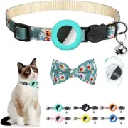 Airtag Cat Collar with Bell Adjustable Breakaway Kitten Collars with Bow
