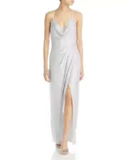 Aidan by Aidan Mattox Cowl Neck Sequin Knit Column Gown, Size 4