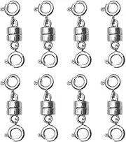[RSYHVG] 8 Pack Silver Magnetic Necklace Clasps Magnetic Necklaces Clasps Connector Magnetic Bracelets Clasp for Bracelet Necklace Anklets Making (2CM)