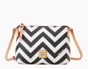 Dooney & Bourke Chevron Crossbody Pouchette Shoulder Bag Black Color