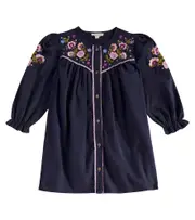 [Louise Misha] Louise Misha Floriane embroidered cotton dress Y 10 blue