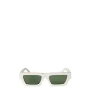 Off-White Rectangular Frame Sunglasses 54 Green