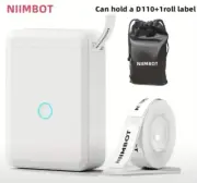 NIIMBOT D110 Thermal Label Maker Bluetooth Portable & Labels & Bag - White