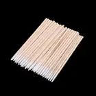 100pcs Wood Cotton Mini Bud Swab Disposable Makeup Cleaning Stick Cosmetic Tool