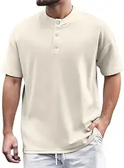 [Generic] Men's T-Shirts Short Sleeve T Shirts for Men Moisture Wicking Button Up Quick Dry T-Shirt Casual Crew Neck Tee