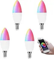 UanTii Tuya Smart WiFi Candle Light Smart Led Lighting Bulbs E14 Base Dimmable and RGB Color Changing Light Bulb App Remote Control Compatible with Alexa Google Home Siri (1) (4)