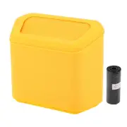 Car Trash Can Hanging Car Door Plastic Trash Bin Yellow 1 Pcs