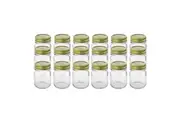 18PK Lemon & Lime Roma 200ml 8cm Glass Conserve Jar Container w Gold Lid Clear