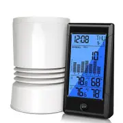 Digital Rain Gauge Outdoor, 5 in 1 Self Emptying Rain Collector Wireless Rain Gauge Outdoor, Monitoring Rainfall and Indoor or Outdoor Temperature
