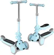 Kids Scooter for Ages 2-12 Years, 3 Wheels Toddler Scooter for Boys and Girls with Adjustable Heights and LED Wheels