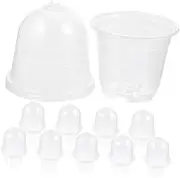 HIAKDOFT 1Set Clear Plastic Nursery Pots Reusable Seedling with Drainage for Outdoor Flower Potting and Succulent Gardening