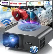 4K Smart Projector with WiFi 6 and Bluetooth 5.2, 500 ANSI, Native 1080P