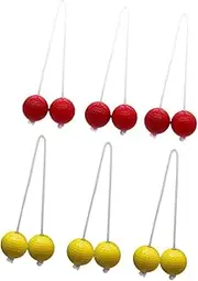 Perfeclan 6 Pieces Ladder Balls 42mm for Kids Adults Family (2 Colors) Backyard Game Outdoor Lawn Yard Game Replacement Tossing Balls