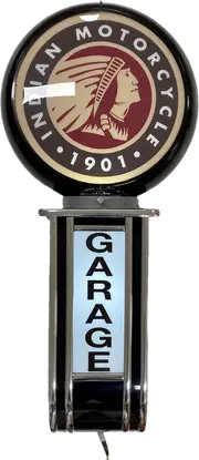 Massive Indian Motorcycle 1901 GARAGE Wall Sign Led Bar Lighting Light