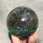 380g Natural labradorite ball quartz crystal sphere 63mm reiki healing XQ1253