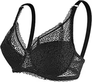 [Generic] Cotton Sports Bras for Women Womens Unlined Underwire Bra with Lace Embroidery Bras for Women Sports