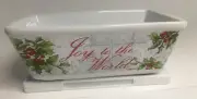 Ceramic Christmas Loaf Baking Pan Joy To The World New Mini