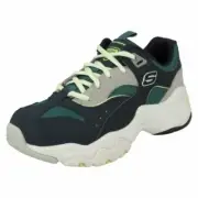 Ladies D'Lites 3.0 By Skechers Stylish Lace Up Trainers Ocean Cloud