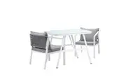 Livsip Outdoor Dining Set Marble-style Table Furniture Setting 3PCS