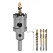 Carbide Hole Saw Set 29mm (1-9/64") Metal Cutter with 5pcs Center Drill Bits