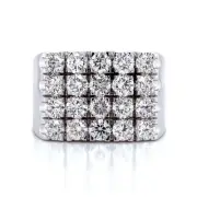 4.00 ct F VS-1 Round Cut Lab Created Diamond Men's Ring 14K White Gold