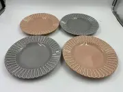 Katie Spade Ceramic 9in Rose Tea & Platinum Plate Set For 4 CC02B28002
