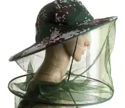 Mosquito Bee Mozzie Protector Farm Camping Boonie bush Hat w Net mask Neck Cover