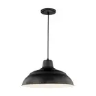Millennium Lighting R Series 1 Light 17" Warehouse/Cord Hung, Black - RWHC17-SB