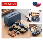 High-Quality Portable Tea Set in Blue - Ideal for Tea Enthusiasts on-the-Go