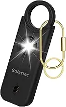 Rechargeable Personal Safety Alarm for Women, 135 dB Loud Self Defense Keychain Siren with LED Strobe Light, Personal Emergency Security Safe Devices Key Chain Alarms for Women Kids Elderly (Black)