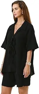 [NOTHING FITS BUT] Muslin Nursing Top & Shorts Set, Cotton Maternity Dress 2 Piece Set for Women, Nursing Dress Matching Sets