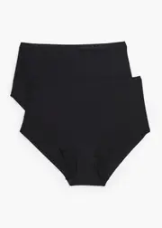 [Taking Shape] Taking Shape 2pk Soft Touch Micro Briefs Size 26 in Black - Plus Size Women's Underwear Black