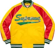 Supreme®/Mitchell & Ness® Sequin Logo Varsity Jacket LARGE GOLD/RED BRAND NEW