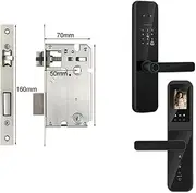 Smart Door Lock, Tuya Digital Electronic Smart Door Lock with Biometric Camera Fingerprint Smart Card Password Key Unlock,Home Office Apartment(Single tongne-50) Learned extensively Aqiong