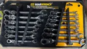 Gearwrench 14pc Flex Head Ratcheting Wrench Set Metric & SAE 72 Tooth 85141 NEW