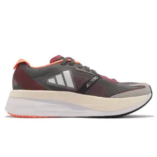 【adidas 愛迪達】慢跑鞋 Adizero Boston 11 W 女鞋 灰 橘 中長跑 路跑 厚底 運動鞋 愛迪達(GY8406)