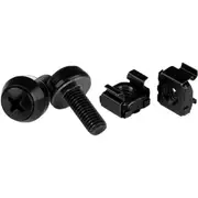 StarTech.com M6 x 12mm - Screws and Cage Nuts - 50 Pack, Black - M6 Mounting Screws & Cage Nuts for Server Rack & Cabinet - Rack