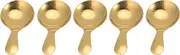 Ice Cream Scoop, Mini Ice Cream Scoop Ice Cream Scooper with Spoons Polished Edges 5Pcs 304 Stainless Steel Food Grade Pure for Tea Spoons, Ice Cream Spoon (Silver) (Gold)