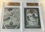 2 Count Yasiel Puig 2013 Bowman Top 100 & Platinum Chrome Xfractor RC BGS 9.5