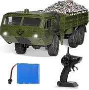 RC Military Truck, 1/12 Scale Remote Control Army Car 6WD 2.4Ghz Off Road RC Vehicle Crawler All Terrain Car Toy for Boys Adults and Kids